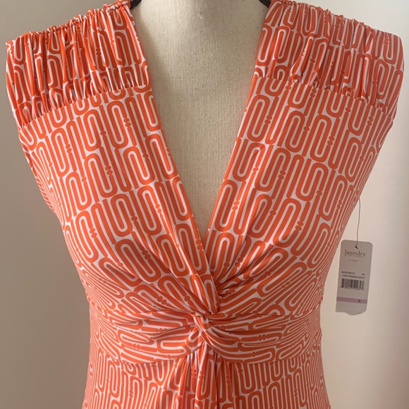 NWT Laundry by Shelli Segal Sz 6 Pop Orange Dress - Picture 2 of 4